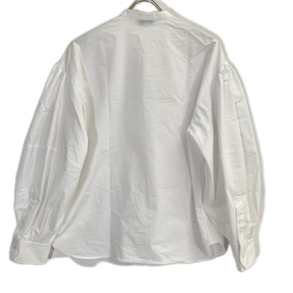 HYKE ハイク 242-15228 ホワイト コットン混 BALLOON SLEEVE BLOUSE/バルーンスリーブブラウス トップス