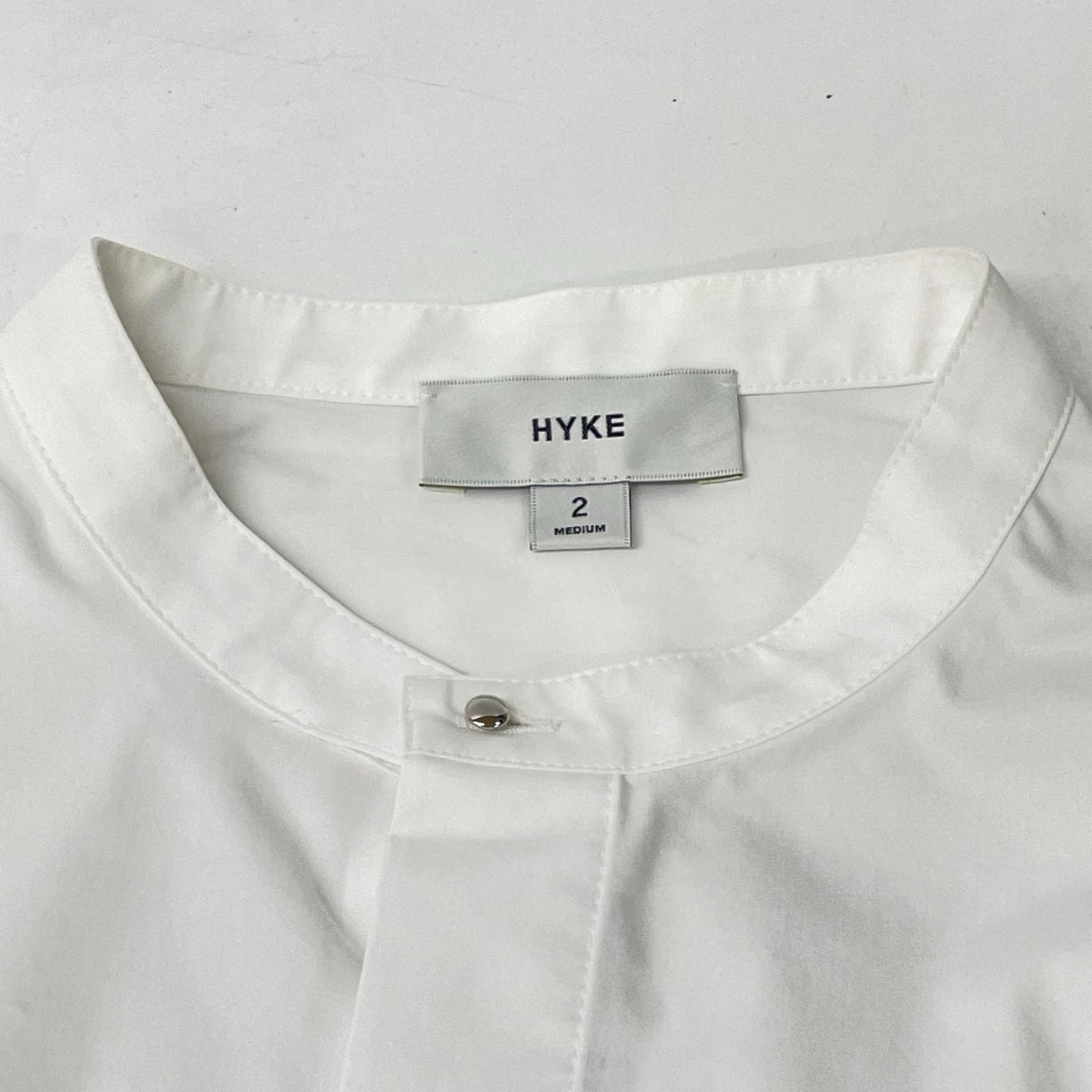 HYKE ハイク 242-15228 ホワイト コットン混 BALLOON SLEEVE BLOUSE/バルーンスリーブブラウス トップス