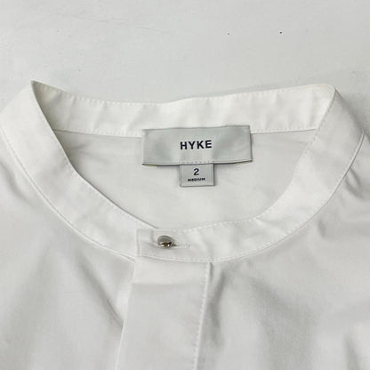 HYKE ハイク 242-15228 ホワイト コットン混 BALLOON SLEEVE BLOUSE/バルーンスリーブブラウス トップス