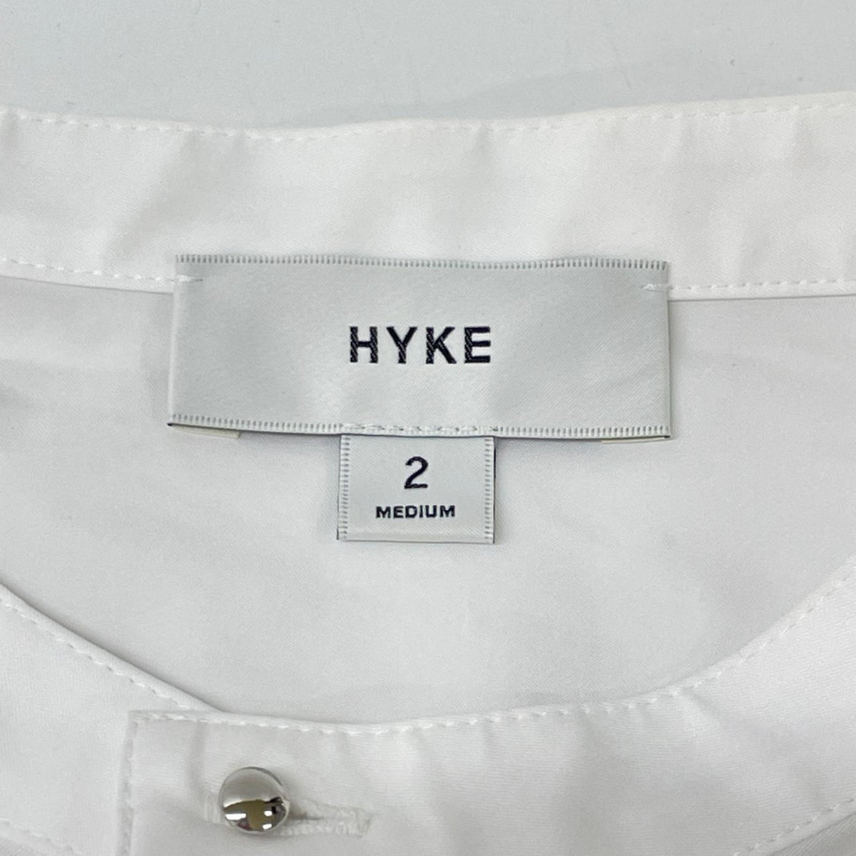 HYKE ハイク 242-15228 ホワイト コットン混 BALLOON SLEEVE BLOUSE/バルーンスリーブブラウス トップス