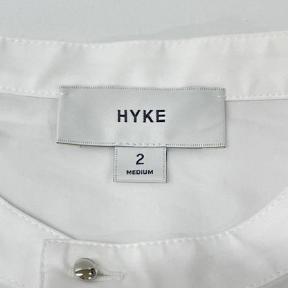 HYKE ハイク 242-15228 ホワイト コットン混 BALLOON SLEEVE BLOUSE/バルーンスリーブブラウス トップス