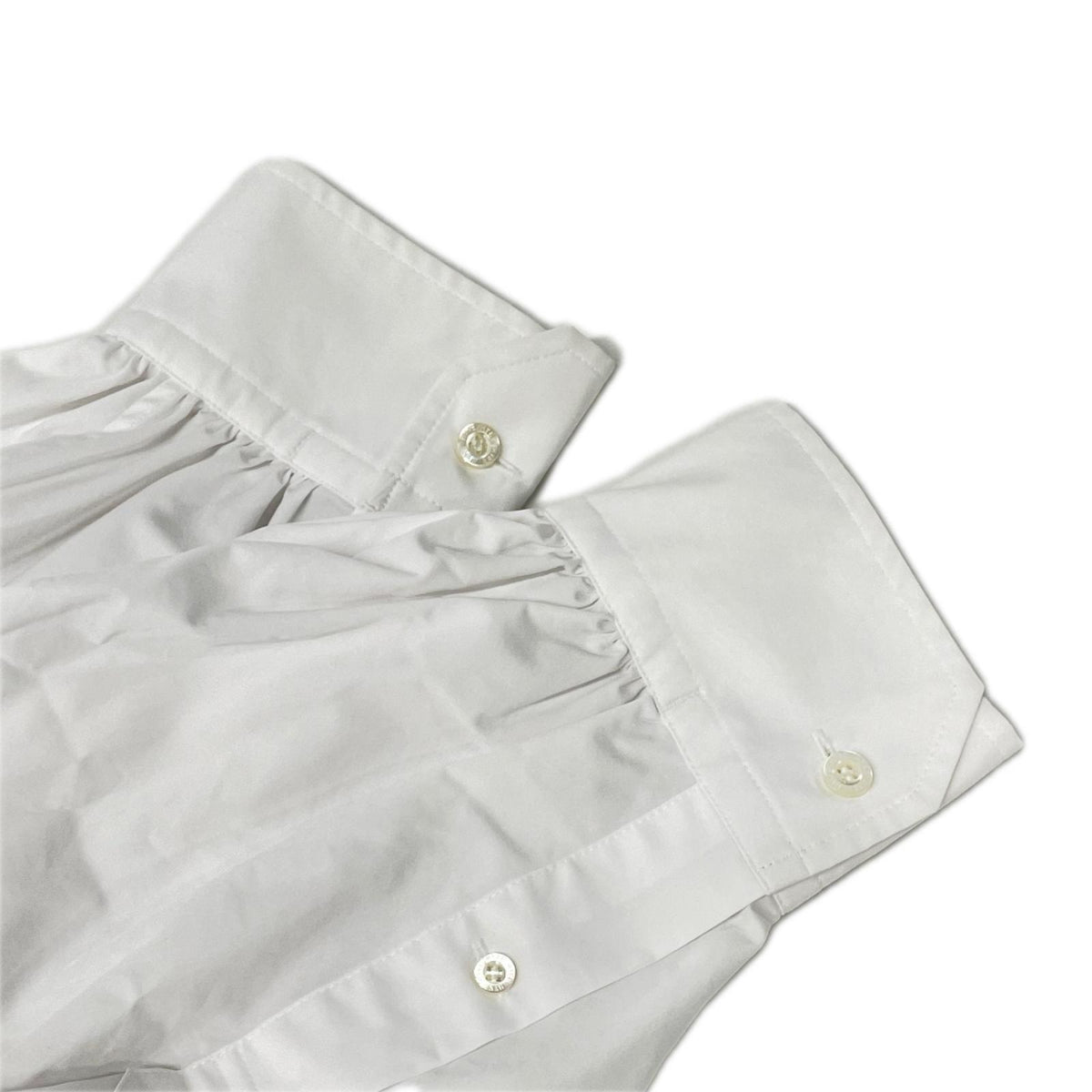 HYKE ハイク 242-15228 ホワイト コットン混 BALLOON SLEEVE BLOUSE/バルーンスリーブブラウス トップス