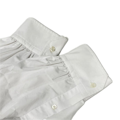 HYKE ハイク 242-15228 ホワイト コットン混 BALLOON SLEEVE BLOUSE/バルーンスリーブブラウス トップス