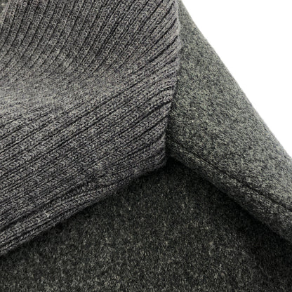 Theory セオリー 01-5309613 グレー ウール リブニットスリーブロングコート トップス
