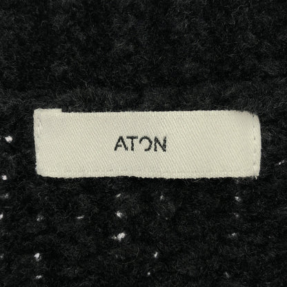ATON エイトン KRAGNW0813 ブラック Wool mole v neck sweater Vネックニット トップス