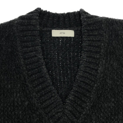 ATON エイトン KRAGNW0813 ブラック Wool mole v neck sweater Vネックニット トップス