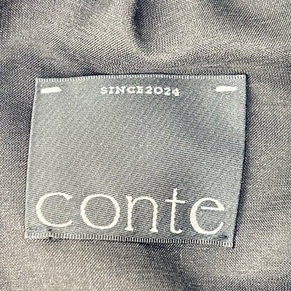 conte コンテ ブラック レーヨン イージー テーパードパンツ ボトムス