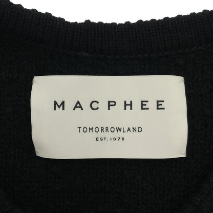 MACPHEE マカフィー ブラック ムートン クルーネックカーディガン トップス
