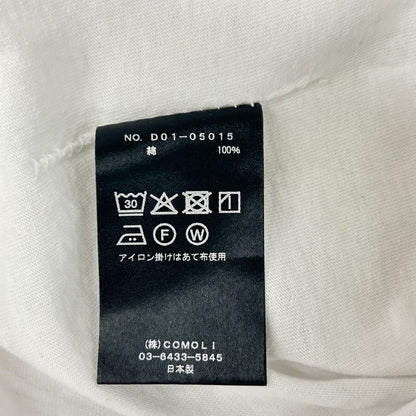 COMOLI コモリ 26SS D01-05015 ホワイト コットンジャージ ノースリーブ トップス