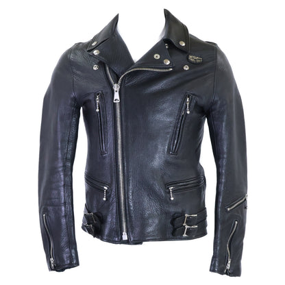 Lewis Leathers ルイスレザー The Real McCoy's別注 LIGHTNING/ライトニング ディアスキン/ブラックナイロン オーバルパッチ ブラックジップ ダブルライダースシジャケット ジャケット