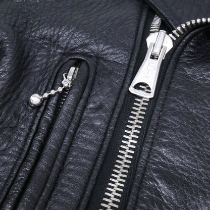 Lewis Leathers ルイスレザー The Real McCoy's別注 LIGHTNING/ライトニング ディアスキン/ブラックナイロン オーバルパッチ ブラックジップ ダブルライダースシジャケット ジャケット