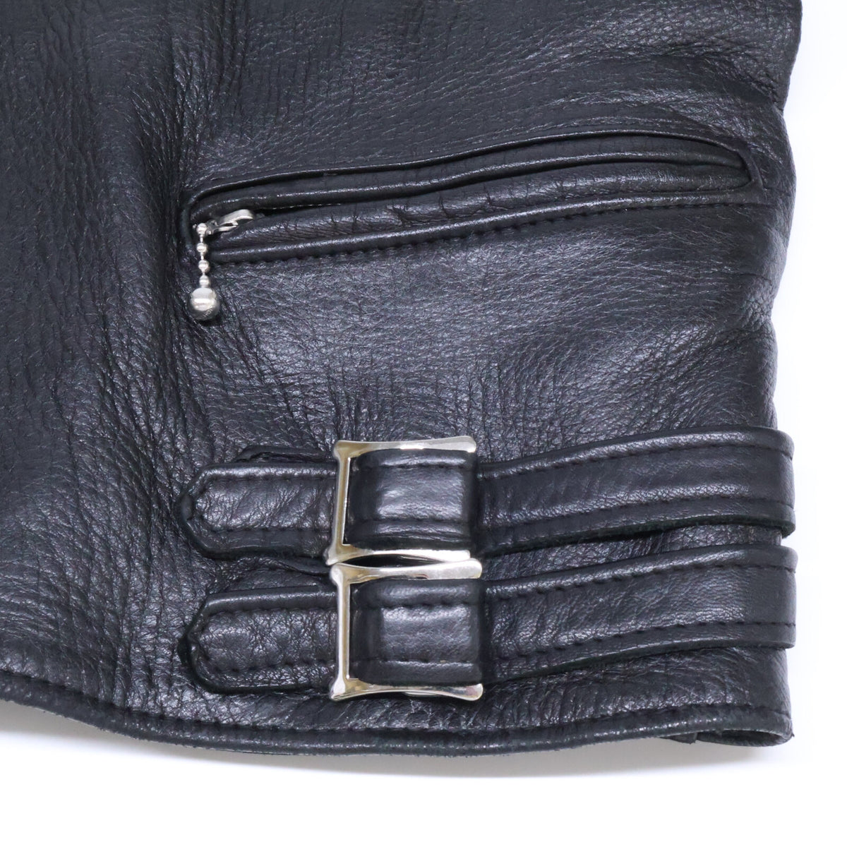 Lewis Leathers ルイスレザー The Real McCoy's別注 LIGHTNING/ライトニング ディアスキン/ブラックナイロン オーバルパッチ ブラックジップ ダブルライダースシジャケット ジャケット