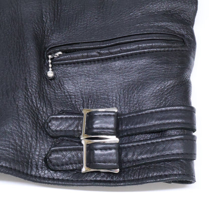 Lewis Leathers ルイスレザー The Real McCoy's別注 LIGHTNING/ライトニング ディアスキン/ブラックナイロン オーバルパッチ ブラックジップ ダブルライダースシジャケット ジャケット