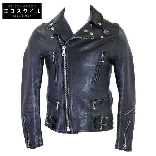 Lewis Leathers ルイスレザー The Real McCoy's別注 LIGHTNING/ライトニング ディアスキン/ブラックナイロン オーバルパッチ ブラックジップ ダブルライダースシジャケット ジャケット