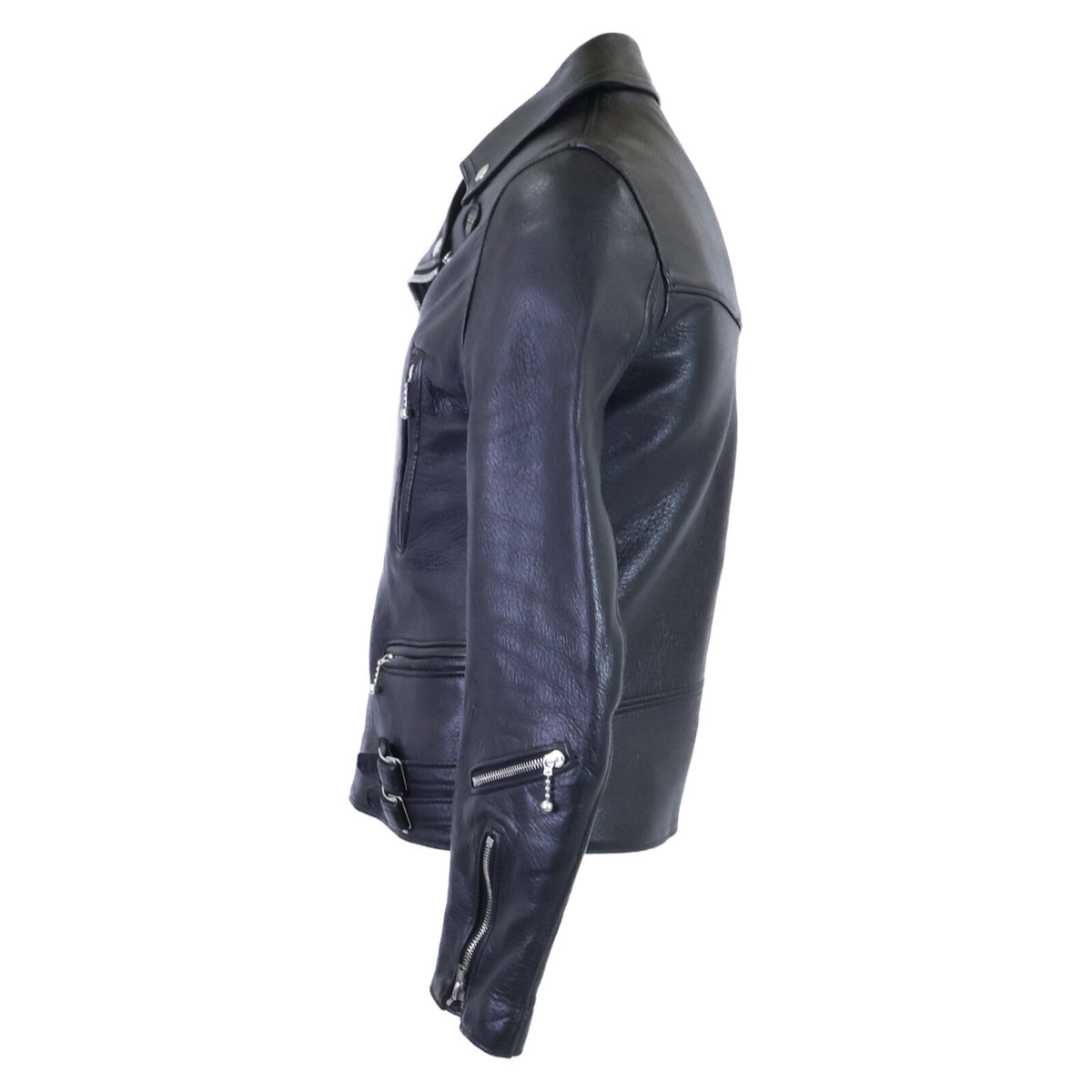 Lewis Leathers ルイスレザー The Real McCoy's別注 LIGHTNING/ライトニング ディアスキン/ブラックナイロン オーバルパッチ ブラックジップ ダブルライダースシジャケット ジャケット