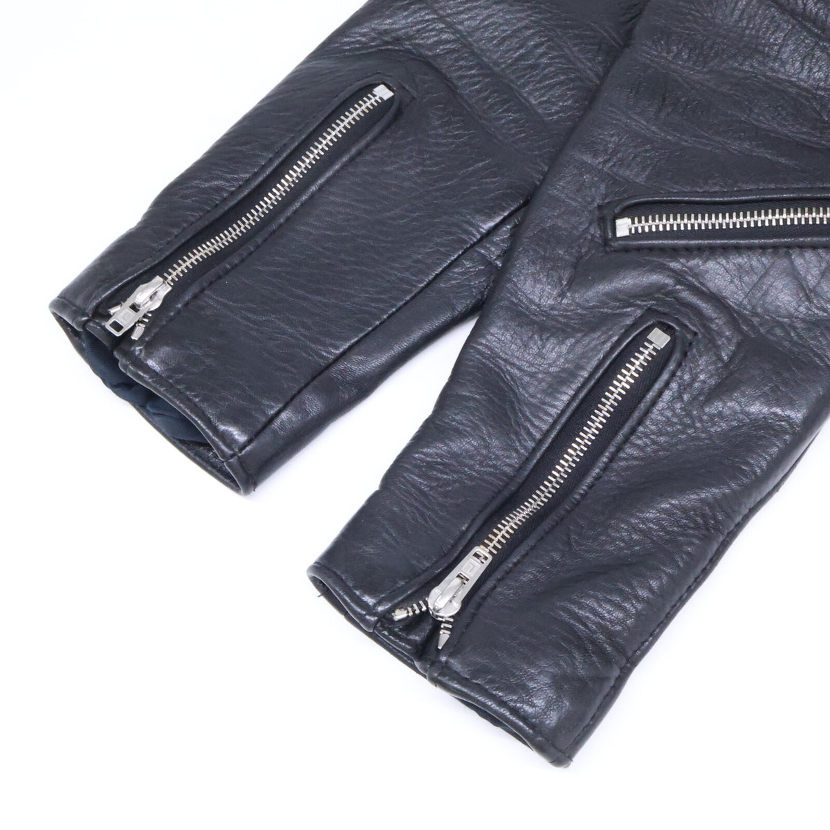Lewis Leathers ルイスレザー The Real McCoy's別注 LIGHTNING/ライトニング ディアスキン/ブラックナイロン オーバルパッチ ブラックジップ ダブルライダースシジャケット ジャケット