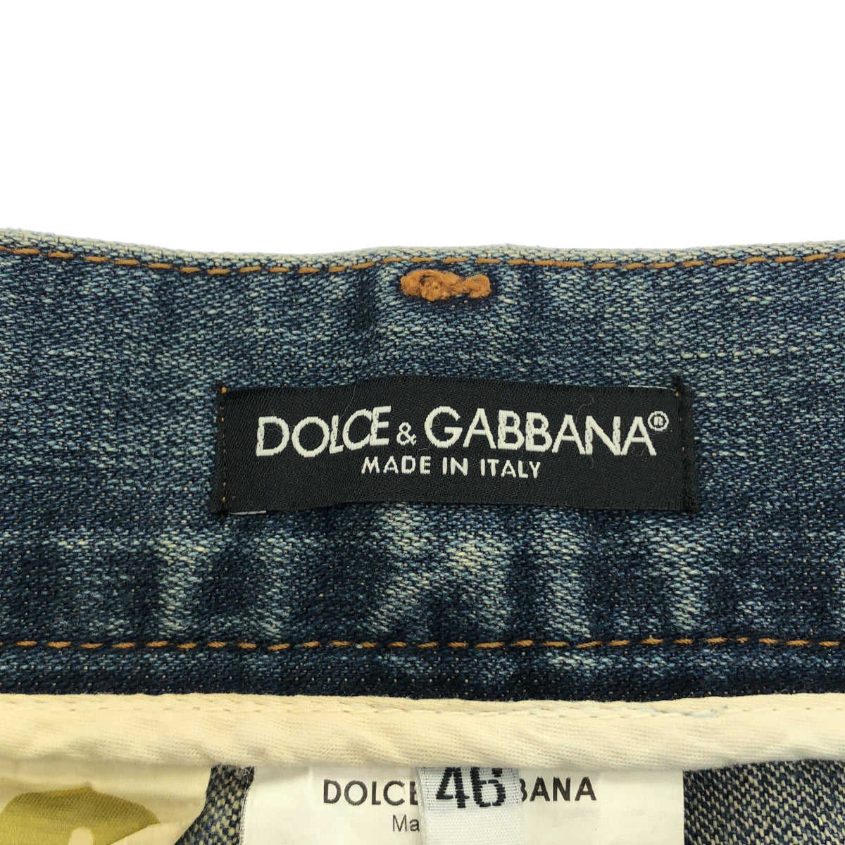 DOLCE&GABBANA ドルチェアンドガッバーナ G3S9GD/G8483 ブルー コットン メタルロゴ ジップフライ ストレートデニムパンツ ボトムス