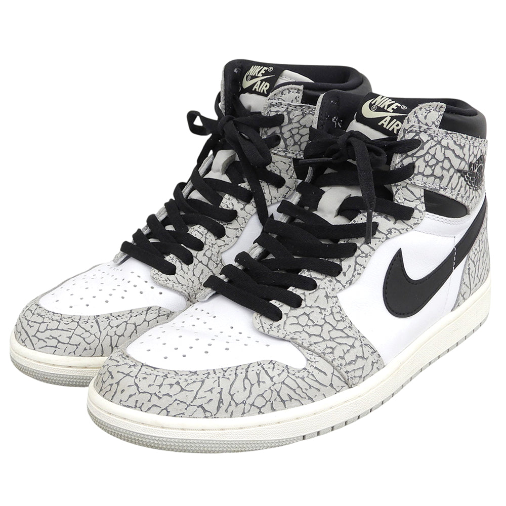 NIKE ナイキ 美品 Nike Air Jordan 1 High OG White Cement/Safari シューズ メンズ グレー 29cm DZ5485-052 シューズ