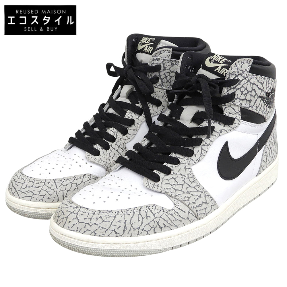 NIKE ナイキ 美品 Nike Air Jordan 1 High OG White Cement/Safari シューズ メンズ グレー 29cm DZ5485-052 シューズ