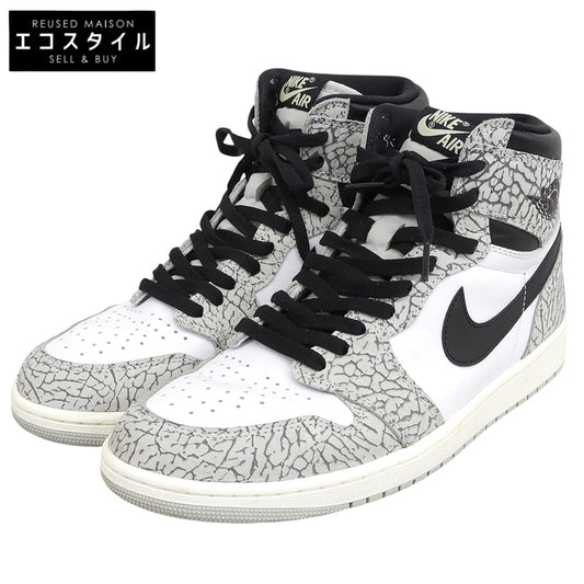 NIKE ナイキ 美品 Nike Air Jordan 1 High OG White Cement/Safari シューズ メンズ グレー 29cm DZ5485-052 シューズ