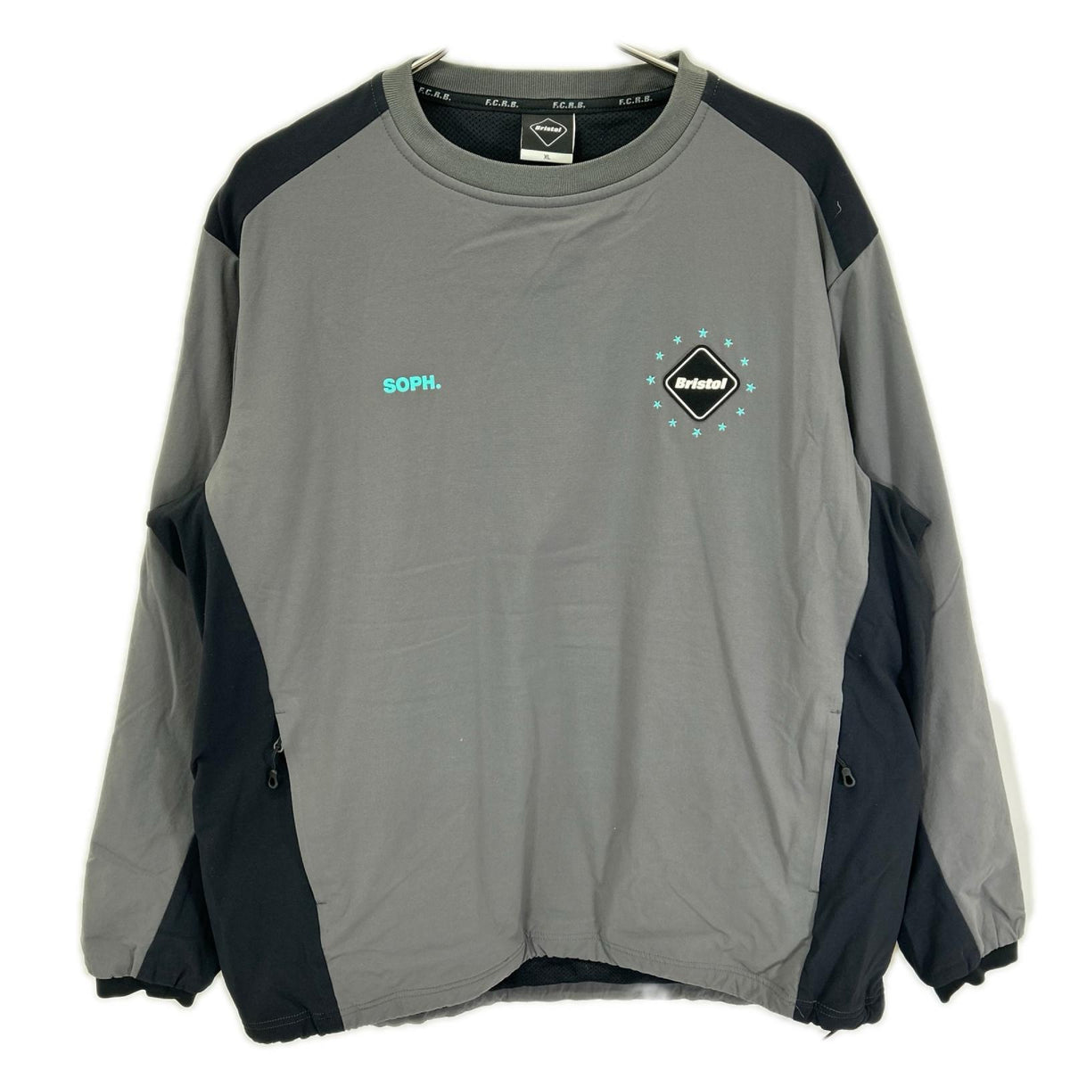 F.C.Real Bristol エフシーリアルブリストル FCRB-222061 22AW グレー LYCRA TRACK CREWNECK TOP ライクラトラッククルーネックトップ トップス