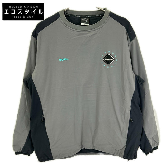 F.C.Real Bristol エフシーリアルブリストル FCRB-222061 22AW グレー LYCRA TRACK CREWNECK TOP ライクラトラッククルーネックトップ トップス