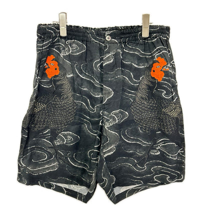 BUDSPOOL バッズプール 【×GAKKIN】MHPA80983 ブラック 渦軍鶏 HAWAIIAN SHORTS ハワイアンショーツ ボトムス