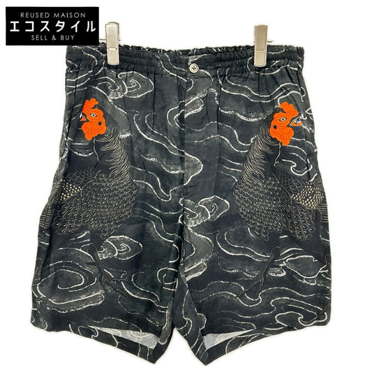 BUDSPOOL バッズプール 【×GAKKIN】MHPA80983 ブラック 渦軍鶏 HAWAIIAN SHORTS ハワイアンショーツ ボトムス