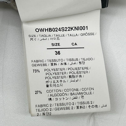 OFF-WHITE オフホワイト ピンク×ベージュ サイドスリットニットカーディガン トップス