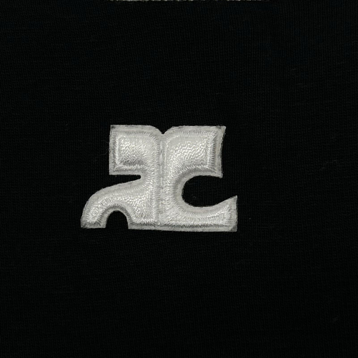 COURREGES クレージュ ブラック ロゴ刺繍 ノースリーブトップス トップス