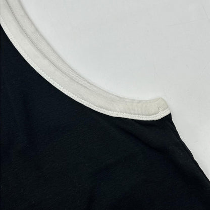 COURREGES クレージュ ブラック ロゴ刺繍 ノースリーブトップス トップス