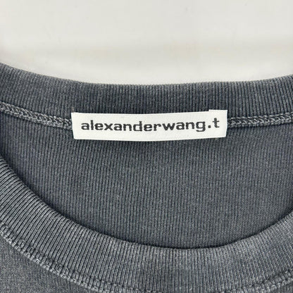 ALEXANDER WANG アレキサンダーワン 4CC2256302 チャコール AWNY レタリンググラフィック 半袖ワンピース ワンピース