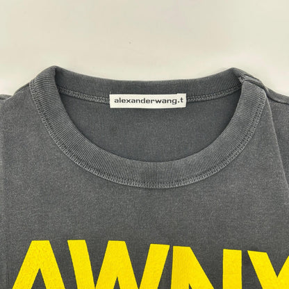 ALEXANDER WANG アレキサンダーワン 4CC2256302 チャコール AWNY レタリンググラフィック 半袖ワンピース ワンピース