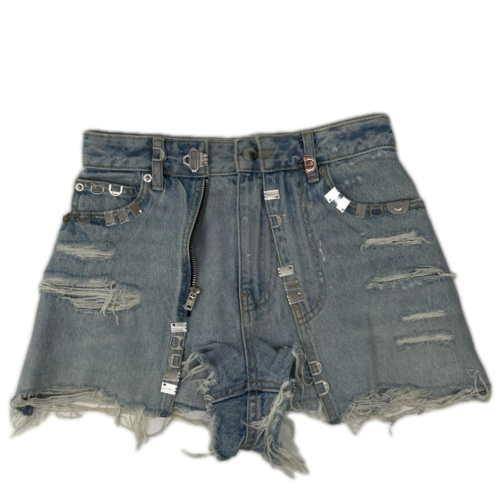 ALEXANDER WANG アレキサンダーワン 4DC3255812 ライトインディゴ ダブルレイヤーデニムショートパンツ ボトムス