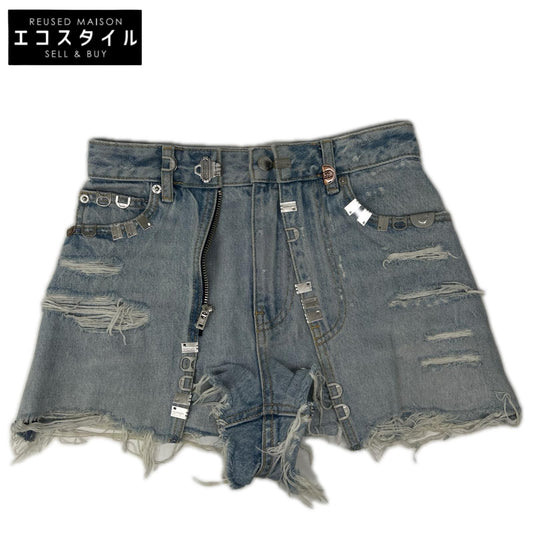 ALEXANDER WANG アレキサンダーワン 4DC3255812 ライトインディゴ ダブルレイヤーデニムショートパンツ ボトムス