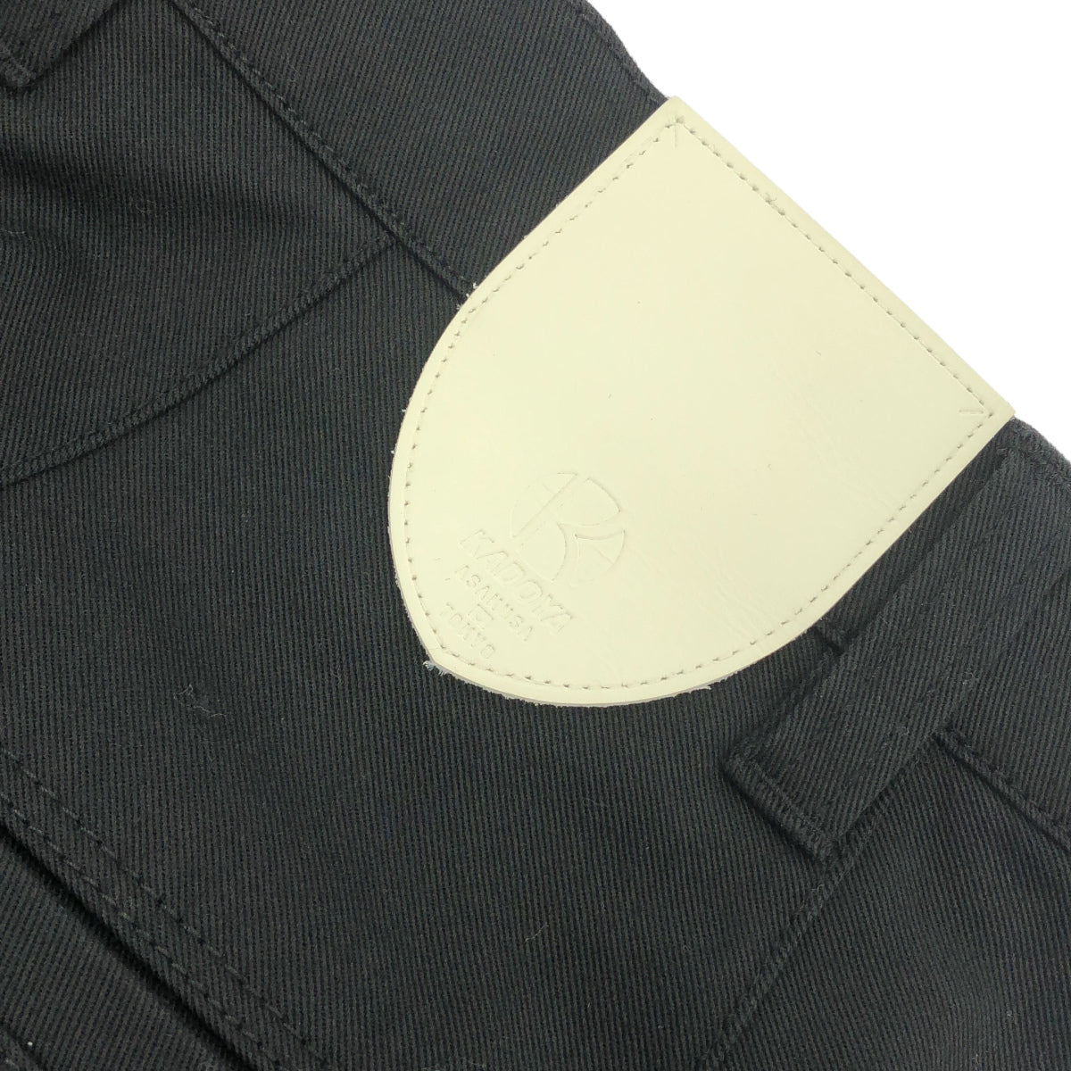 KADOYA カドヤ ブラック CORSA SLIM CHINO-LD/ホワイトロゴパッチ チノパンツ ボトムス