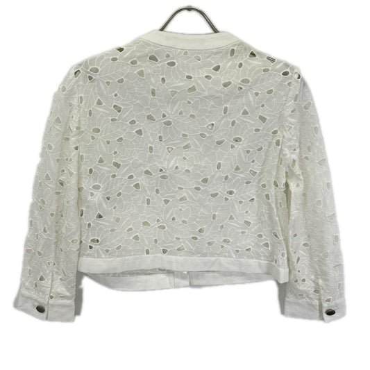 theory luxe Theory Luxe 26SS 03-6204120 White cotton cotton eyelet collarless jacket jacket