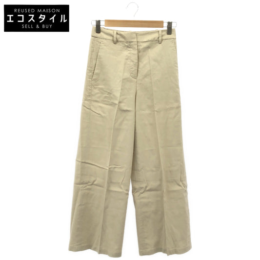 theory luxe セオリーリュクス 26SS 03-6206400 ベージュ リネンブレンドワイドパンツ -Kayden-Lush Linen ボトムス