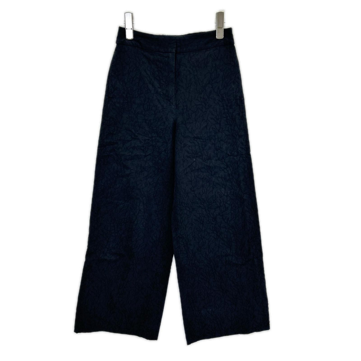 theory luxe セオリーリュクス 26SS 03-6206405 ブラック コットン 刺繍デザイン ワイドパンツ ボトムス
