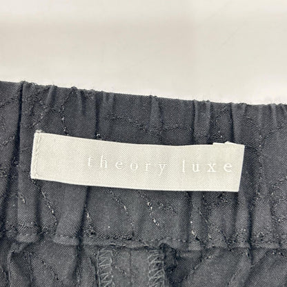 theory luxe セオリーリュクス 26SS 03-6206405 ブラック コットン 刺繍デザイン ワイドパンツ ボトムス