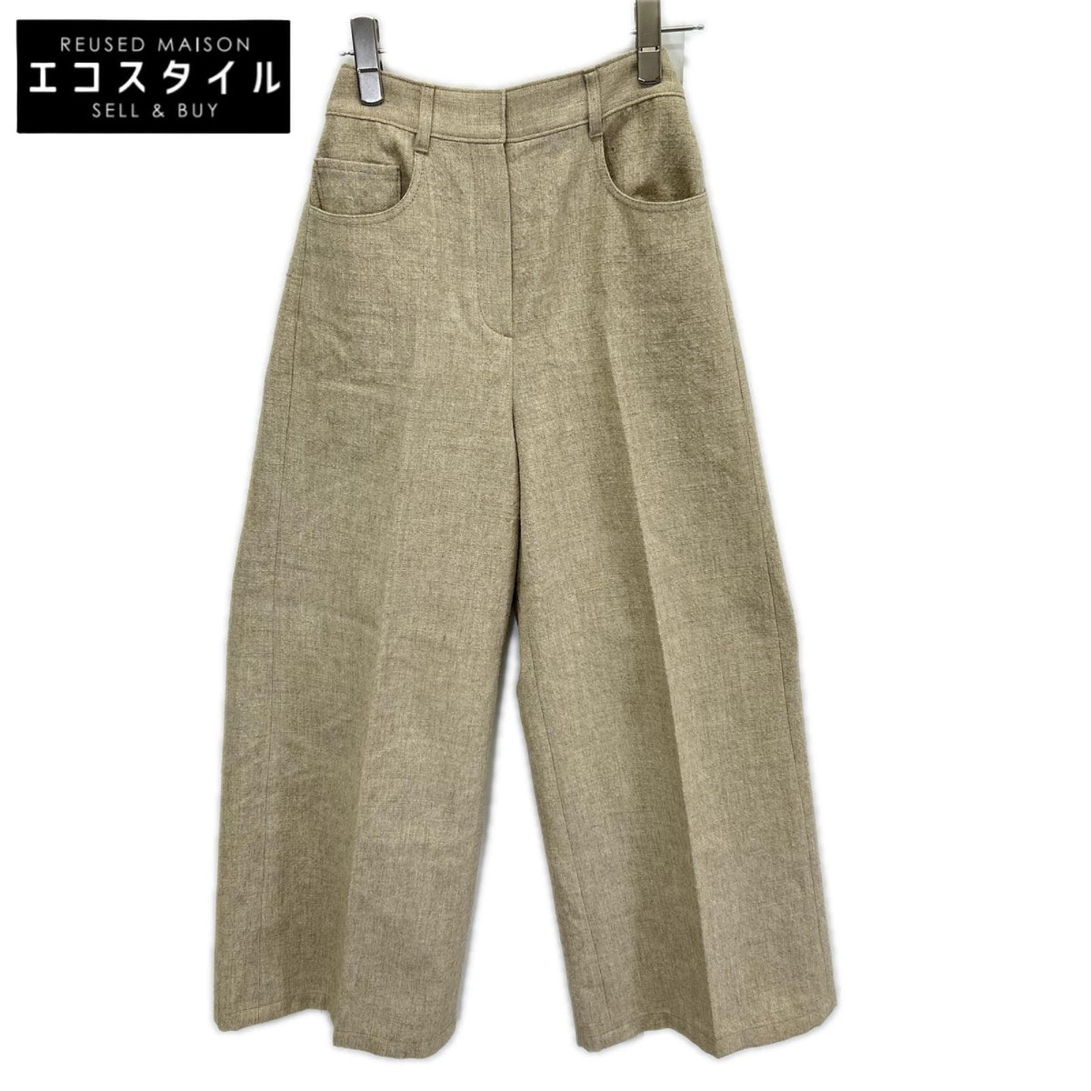 theory luxe セオリーリュクス 26SS 03-6106410 ベージュ ポリエステル ハイウエストワイドパンツ -Colin-Lolly ボトムス