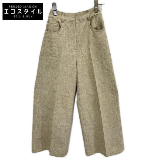 theory luxe セオリーリュクス 26SS 03-6106410 ベージュ ポリエステル ハイウエストワイドパンツ -Colin-Lolly ボトムス