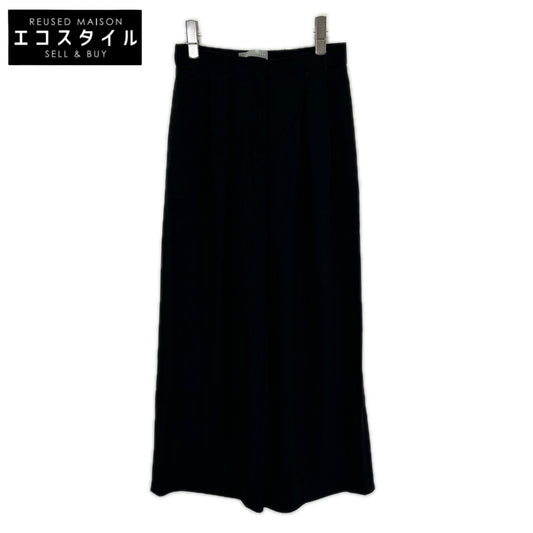 theory luxe セオリーリュクス 26SS 03-6106440 ブラック トリアセテート ゴムウエスト ワイドパンツ ボトムス