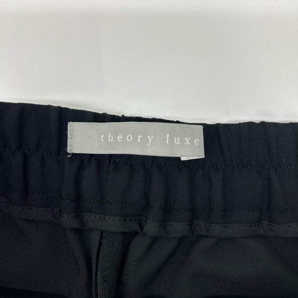 theory luxe セオリーリュクス 26SS 03-6106440 ブラック トリアセテート ゴムウエスト ワイドパンツ ボトムス