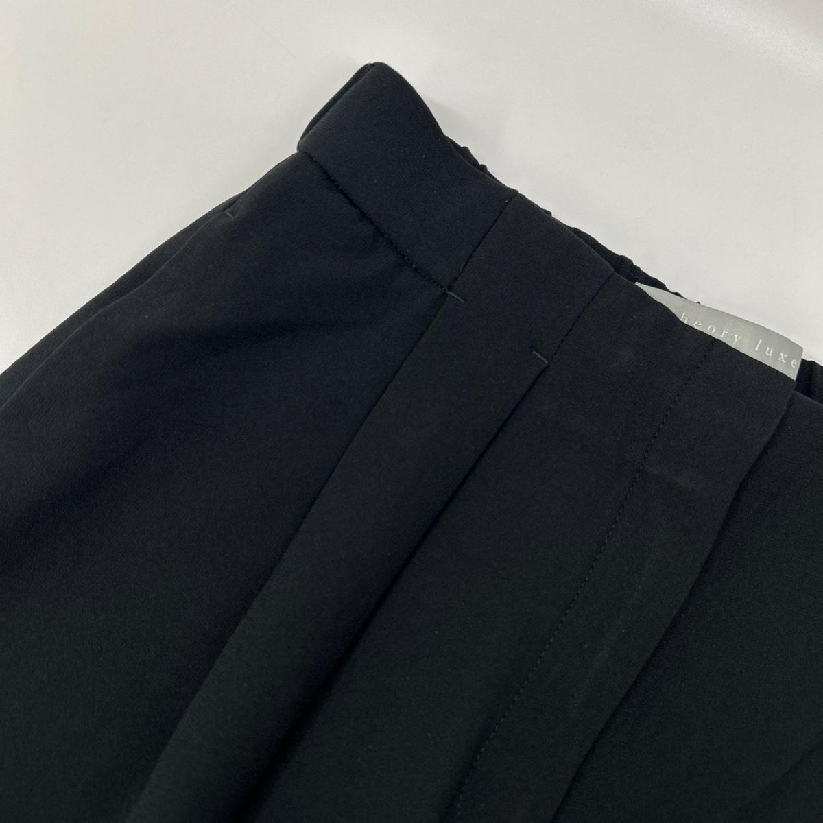theory luxe セオリーリュクス 26SS 03-6106440 ブラック トリアセテート ゴムウエスト ワイドパンツ ボトムス