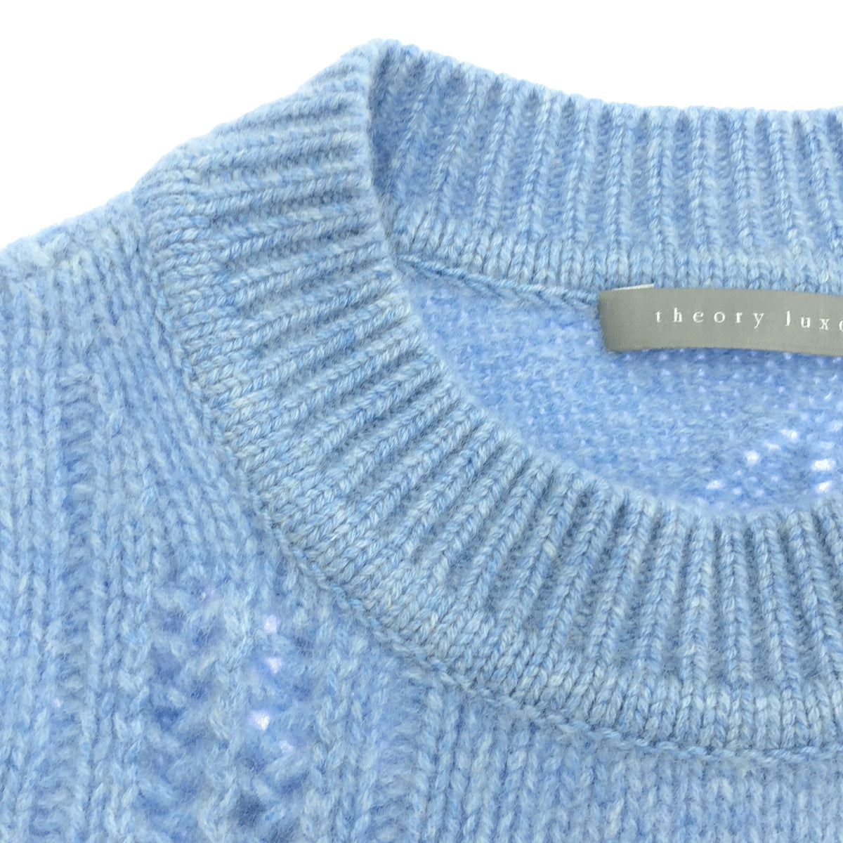 theory luxe セオリーリュクス 25AW 03-5401781 ウォッシュブルーメランジ カシミヤランダムケーブルセーター トップス