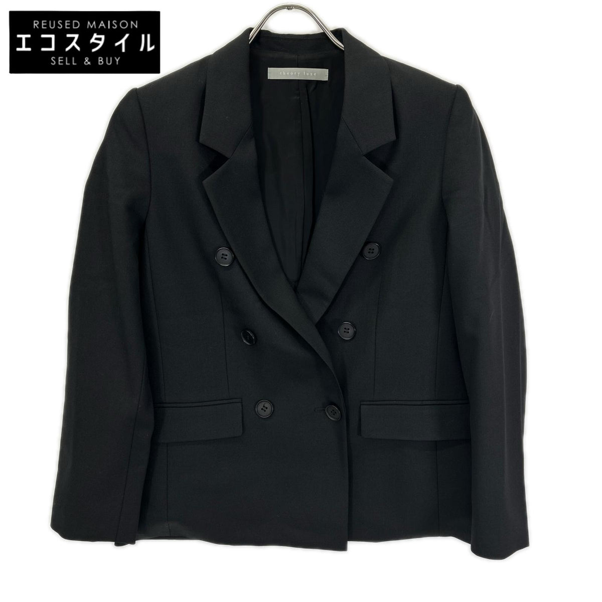theory luxe セオリーリュクス 25AW 03-5304150 ブラック ウールブレンド ダブルブレストテーラードジャケット ジャケット