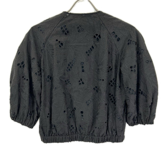 theory luxe Theory Luxe 25SS 03-5204160 Black cotton flower eyelet Ciel Embroidery Kaylee Blouson jacket