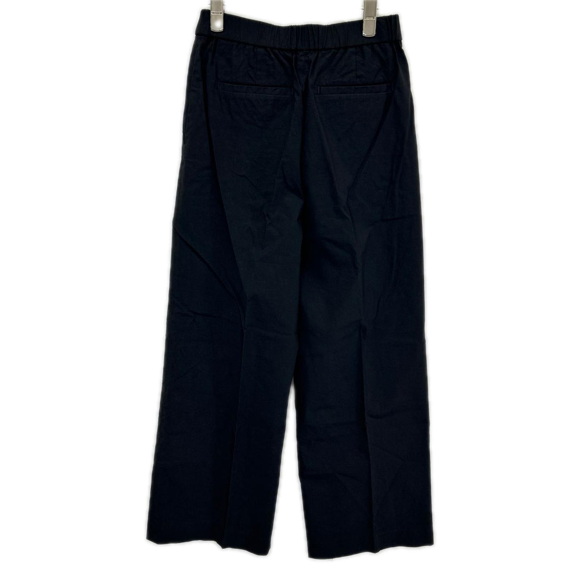 theory luxe セオリーリュクス 25SS 03-5206401 ブラック リネン混 センタープレス ワイドストレートパンツ ボトムス