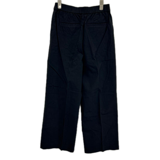 theory luxe セオリーリュクス 25SS 03-5206401 ブラック リネン混 センタープレス ワイドストレートパンツ ボトムス
